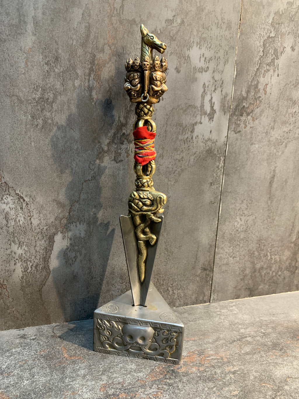 35cm tall Hayagriva phurba. handcrafted Tamdin Phurba.