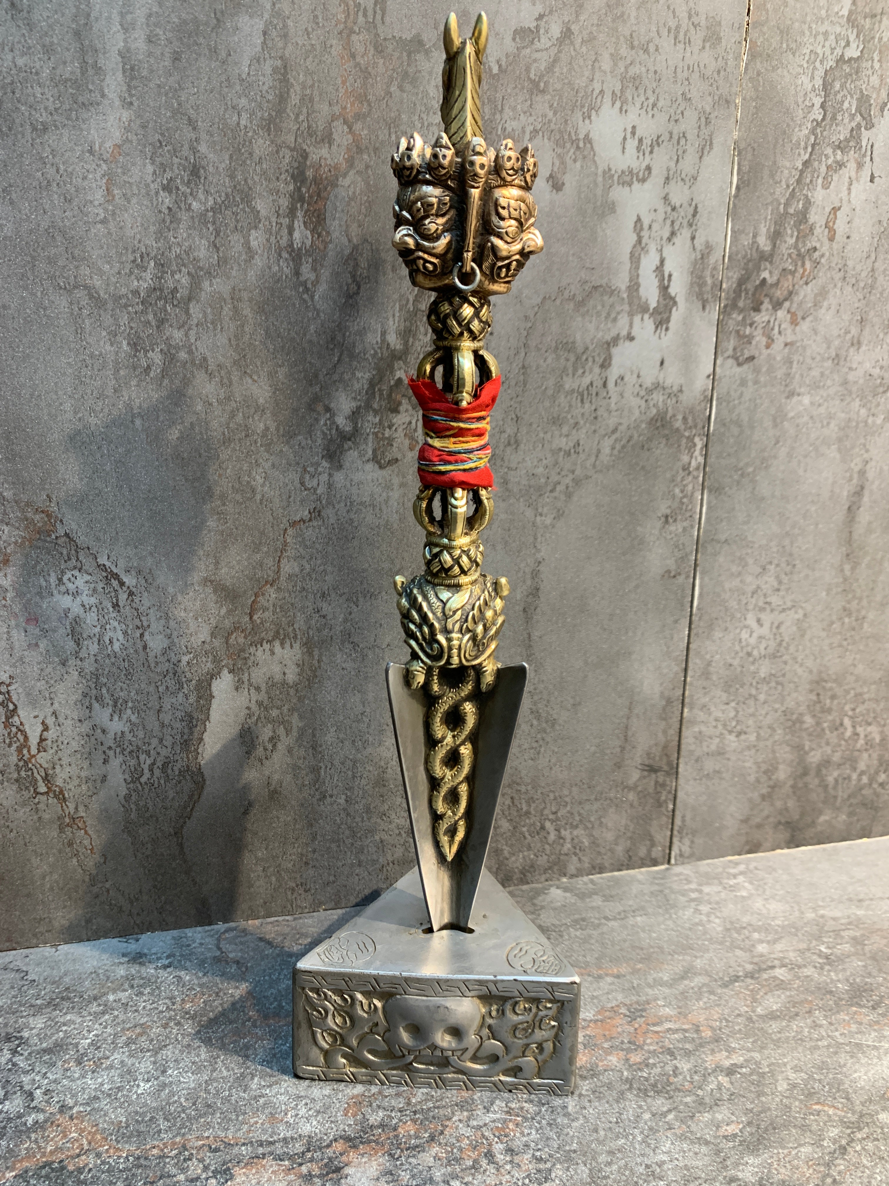 35cm tall Hayagriva phurba. handcrafted Tamdin Phurba.