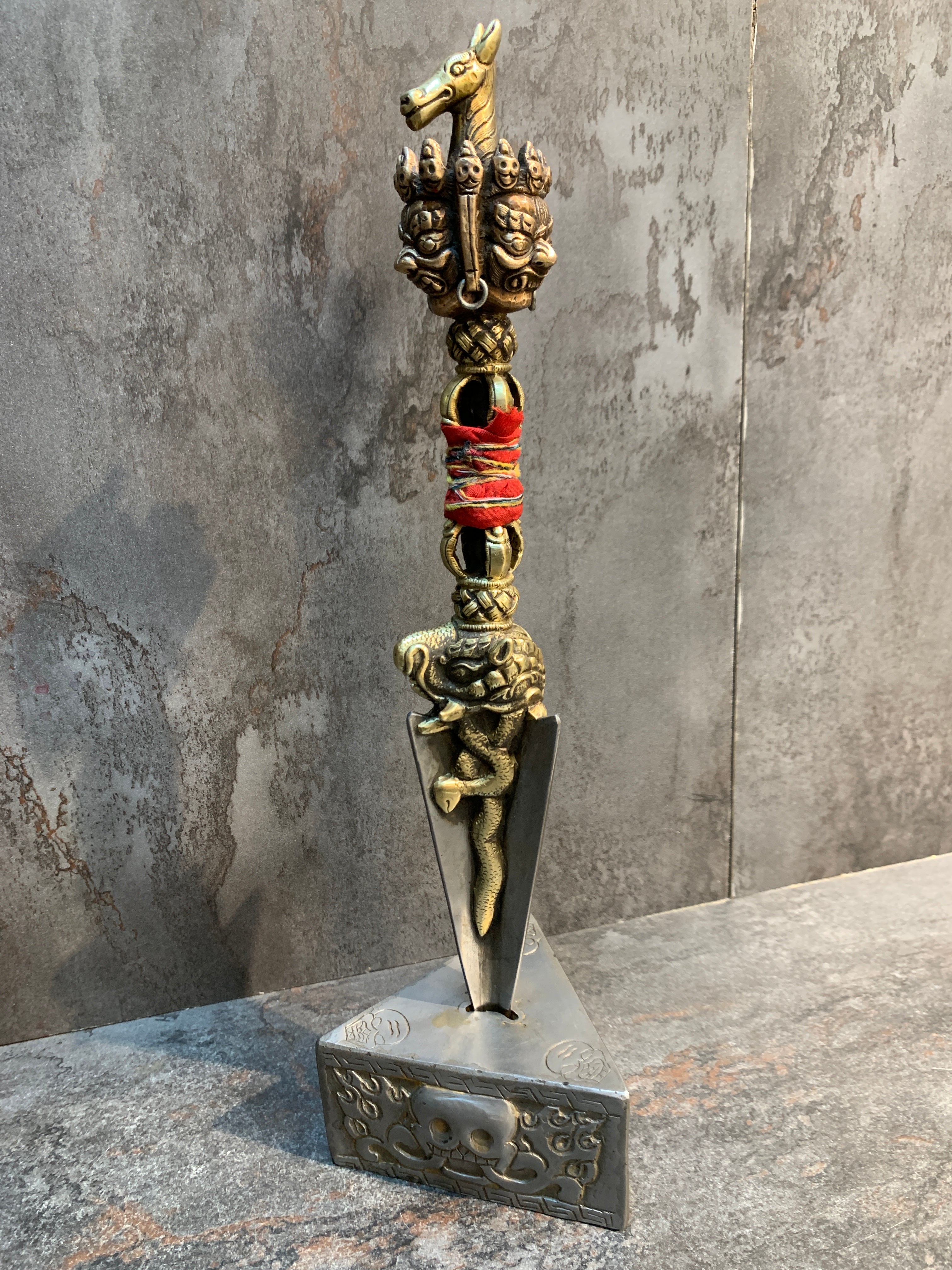 35cm tall Hayagriva phurba. handcrafted Tamdin Phurba.