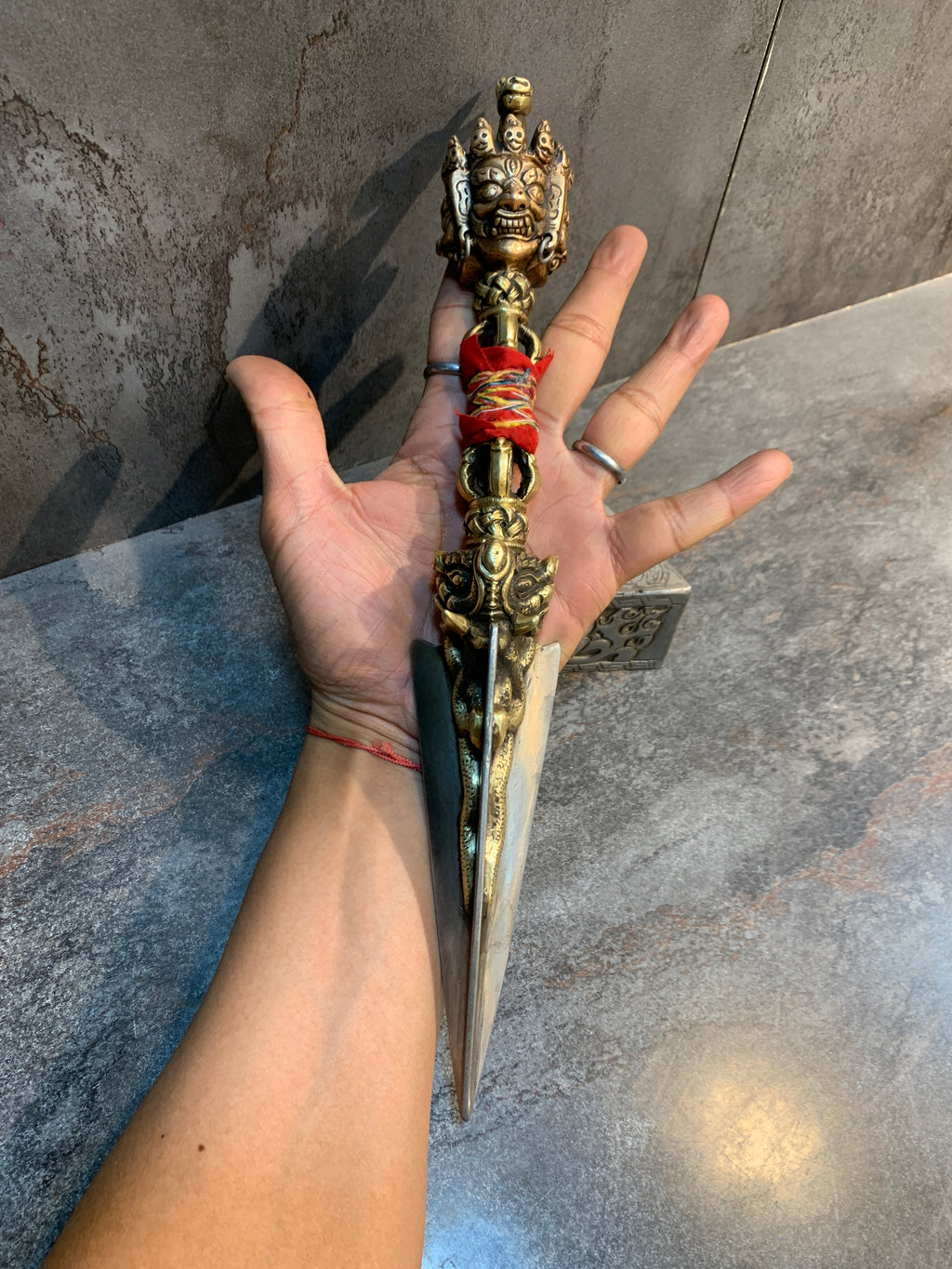 35cm tall Hayagriva phurba. handcrafted Tamdin Phurba.