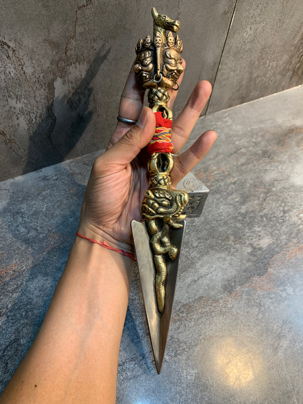 35cm tall Hayagriva phurba. handcrafted Tamdin Phurba.