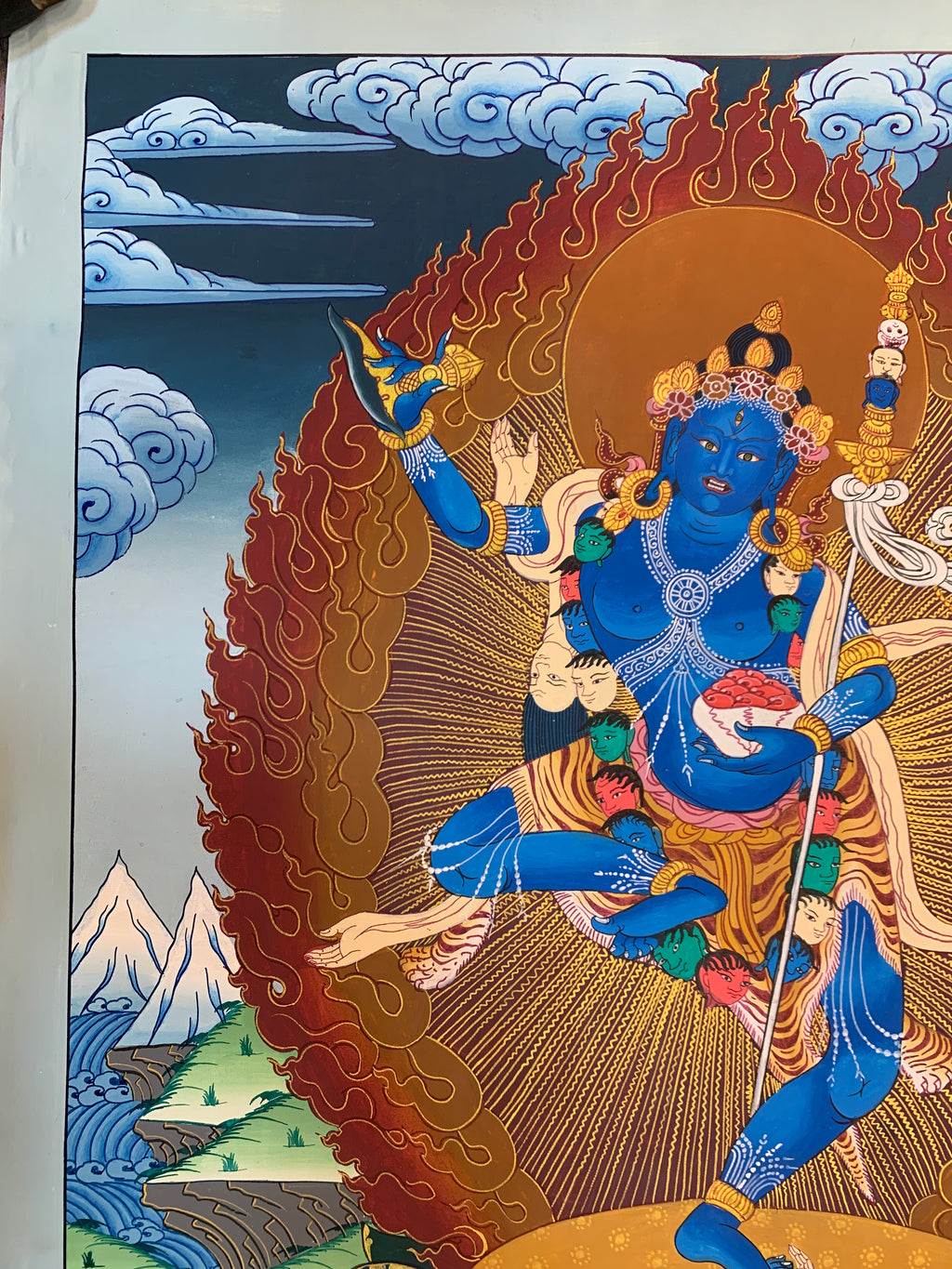 Original Nairatmya dakini thangka painting. hand painted Dagmema thangka.