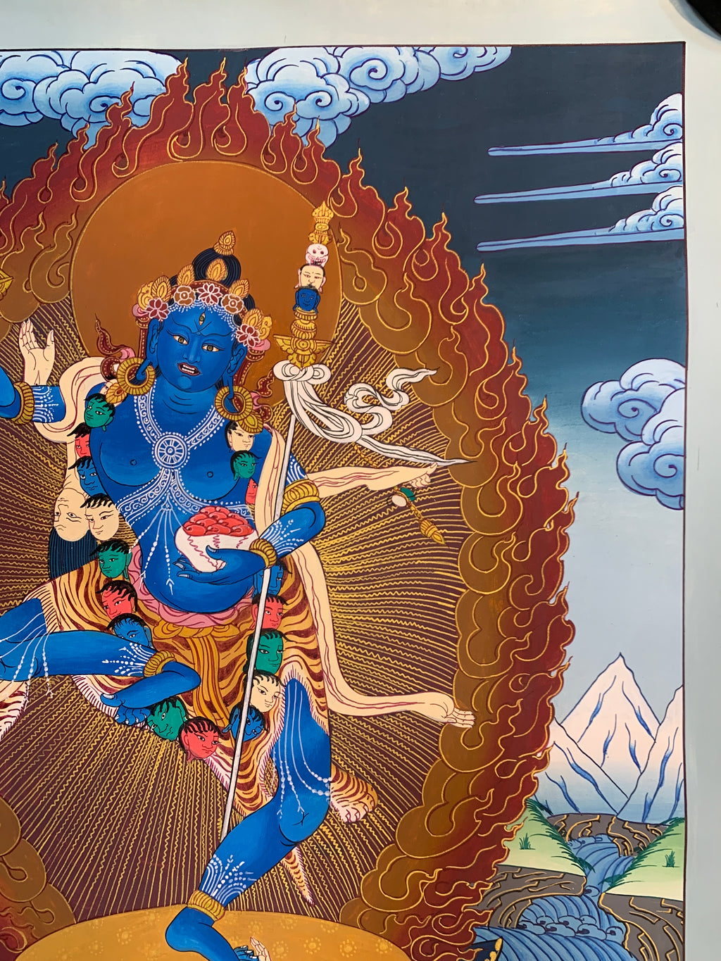 Original Nairatmya dakini thangka painting. hand painted Dagmema thangka.