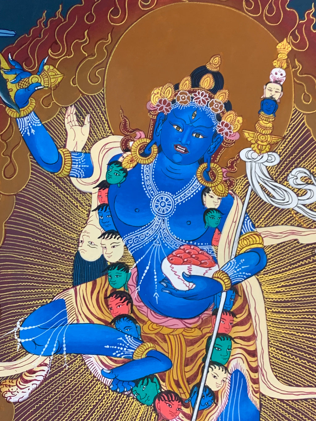 Original Nairatmya dakini thangka painting. hand painted Dagmema thangka.