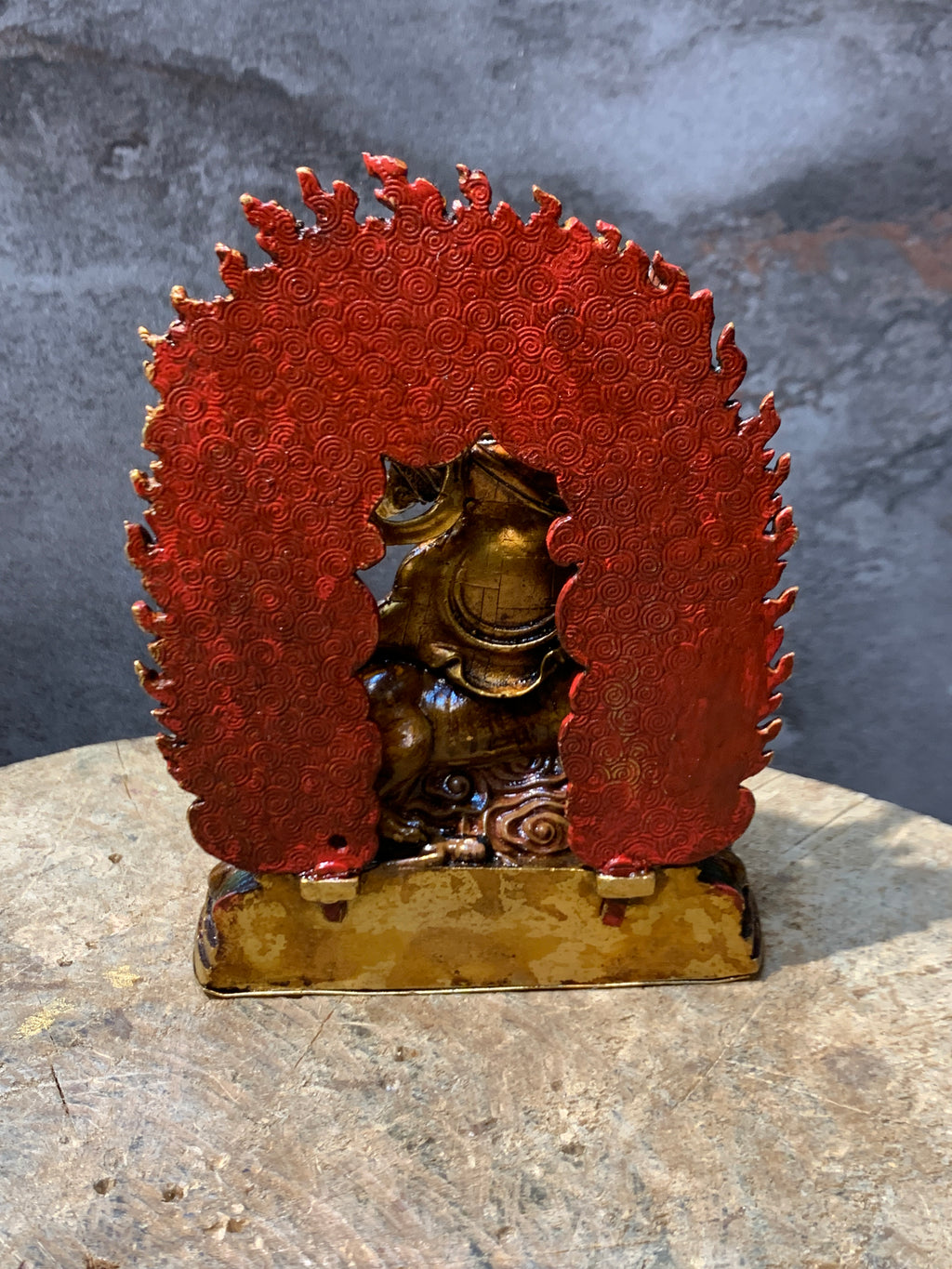 Antique finish Guru Dorje drollo Statue. guru padmasambhava in crazy wisdom form.