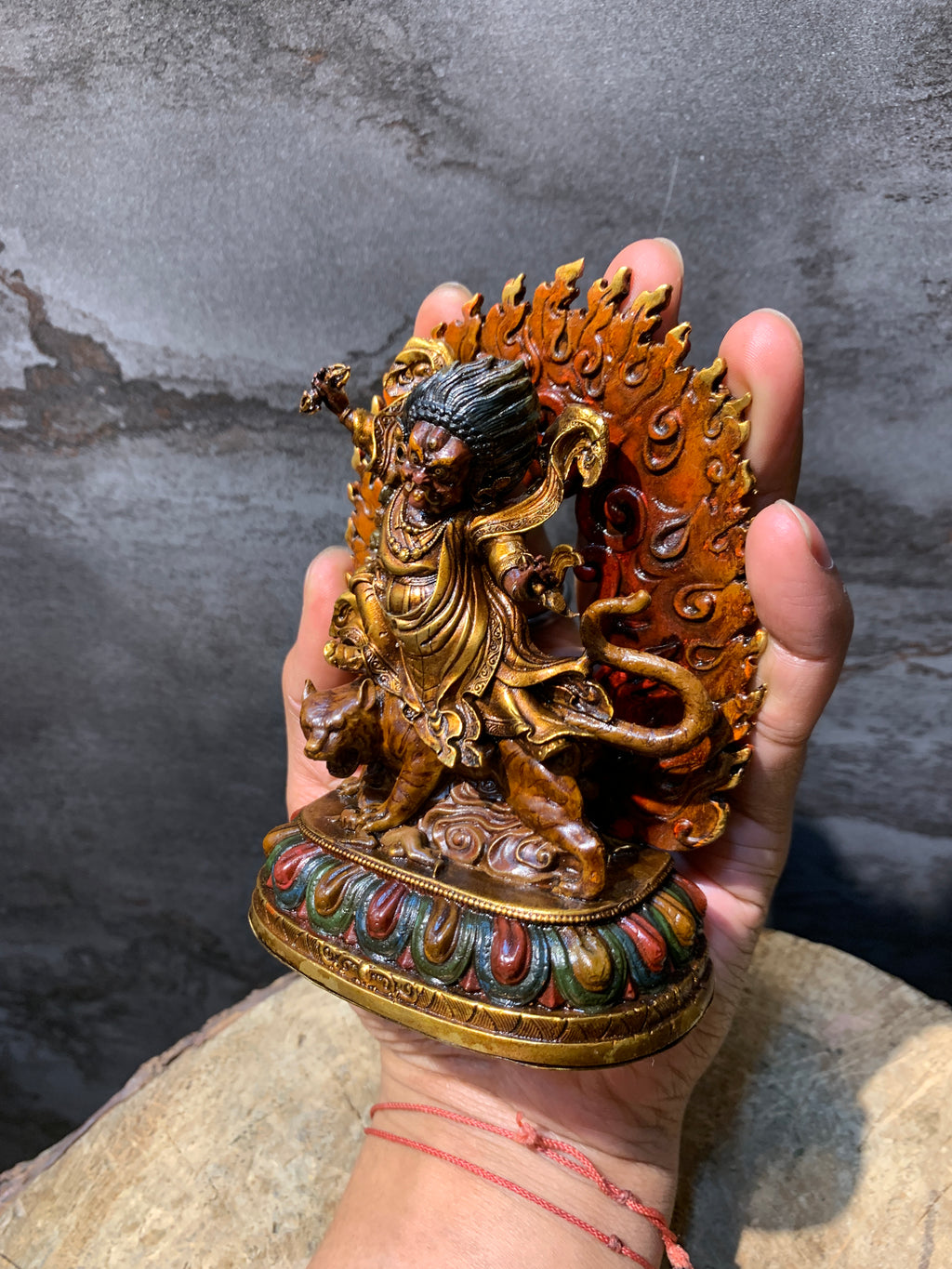 Antique finish Guru Dorje drollo Statue. guru padmasambhava in crazy wisdom form.