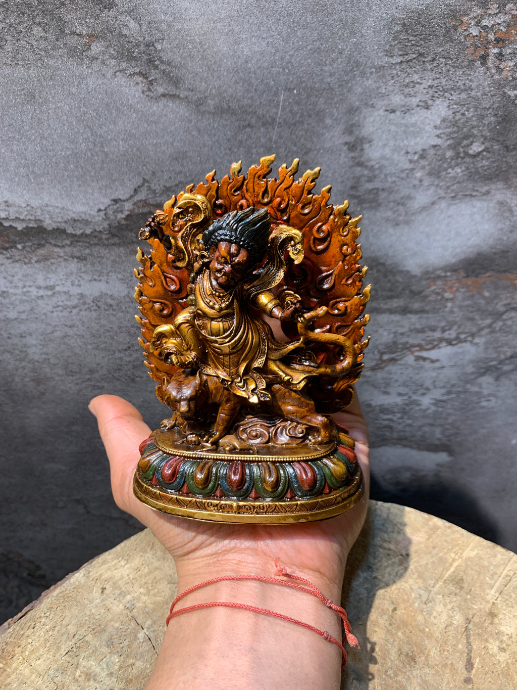 Antique finish Guru Dorje drollo Statue. guru padmasambhava in crazy wisdom form.