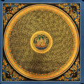 Hand painted large size Guru rinpoche mantra mandala. Guru padmasambhava prayer cycle.