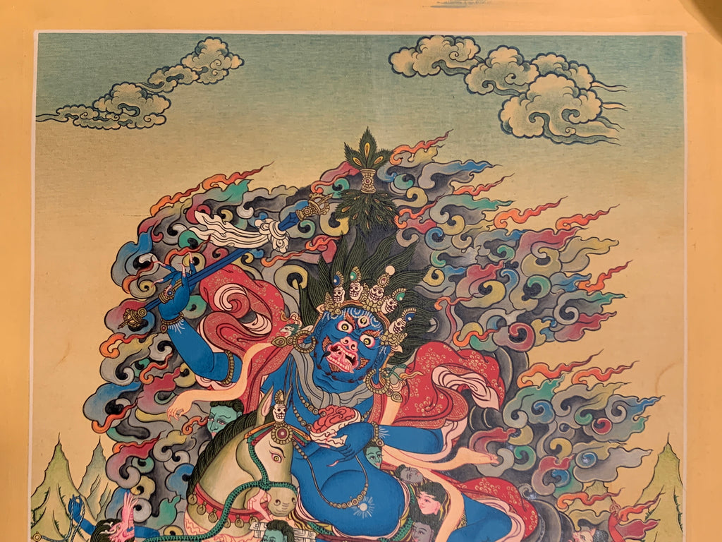 Hand painted Palden lhamo thangka painting. Tibetan dharma protector. Shri devi.