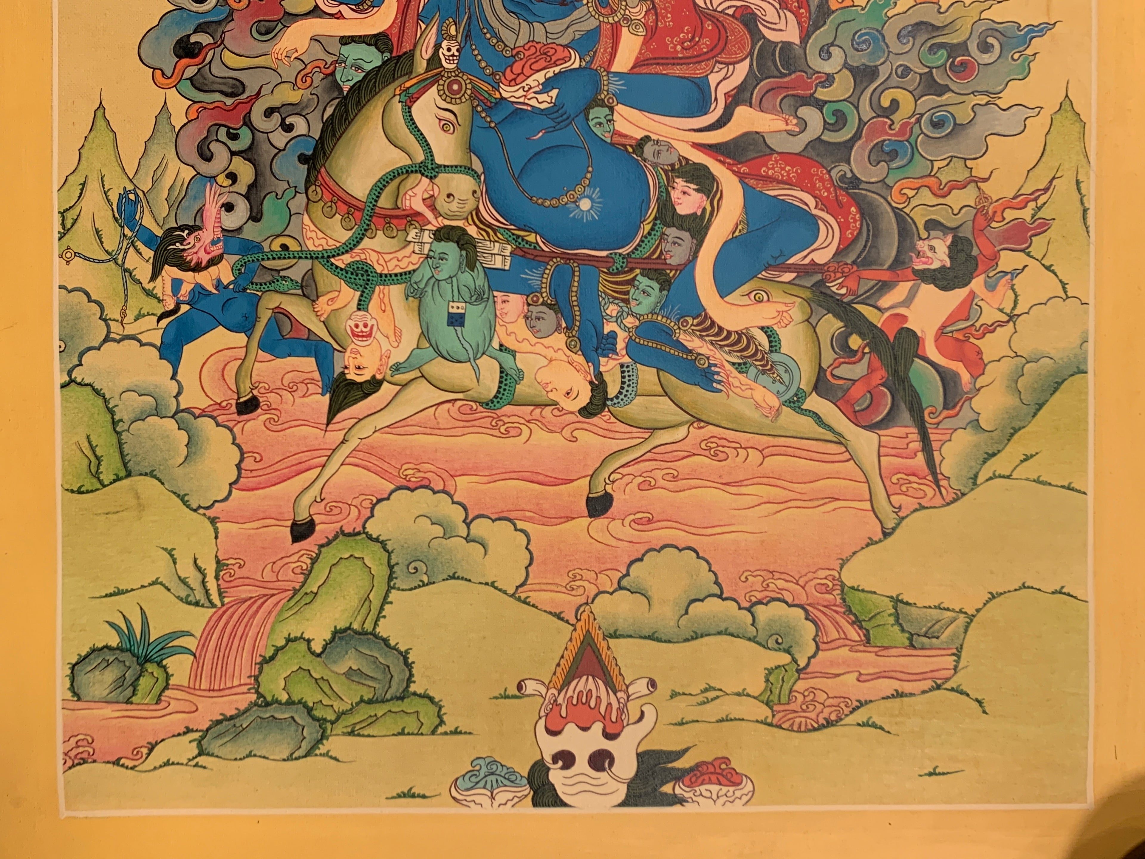 Hand painted Palden lhamo thangka painting. Tibetan dharma protector. Shri devi.