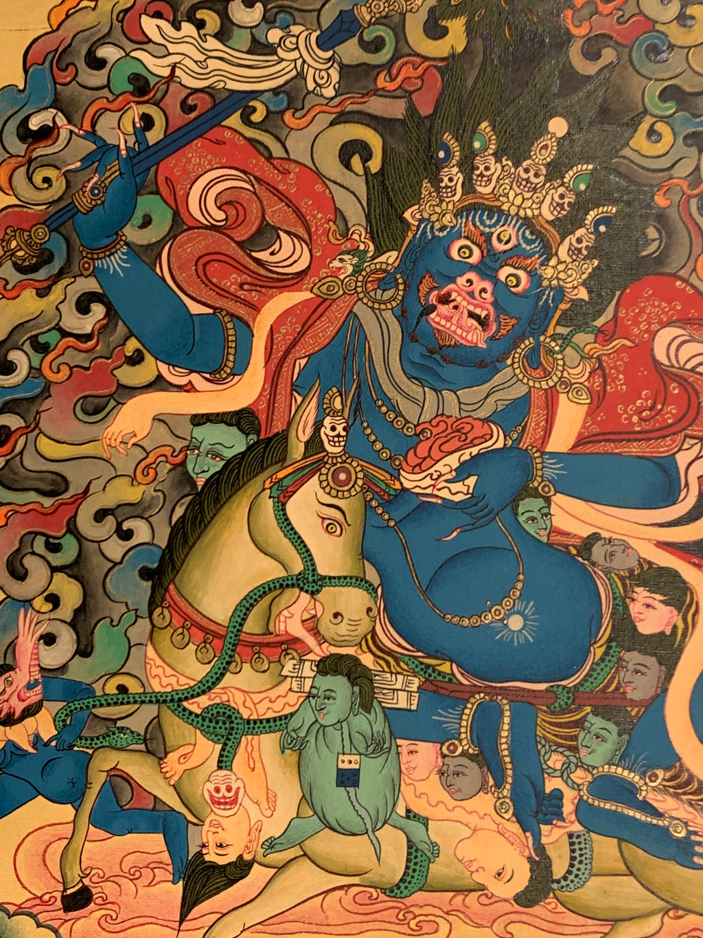 Hand painted Palden lhamo thangka painting. Tibetan dharma protector. Shri devi.