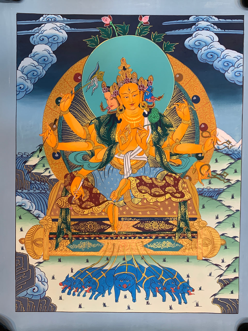 Hand painted Marichi thangka painting. Oser Chenma.