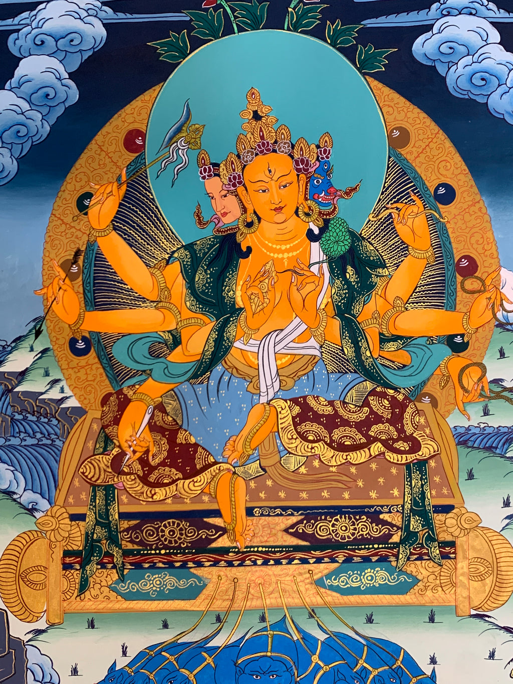 Hand painted Marichi thangka painting. Oser Chenma.