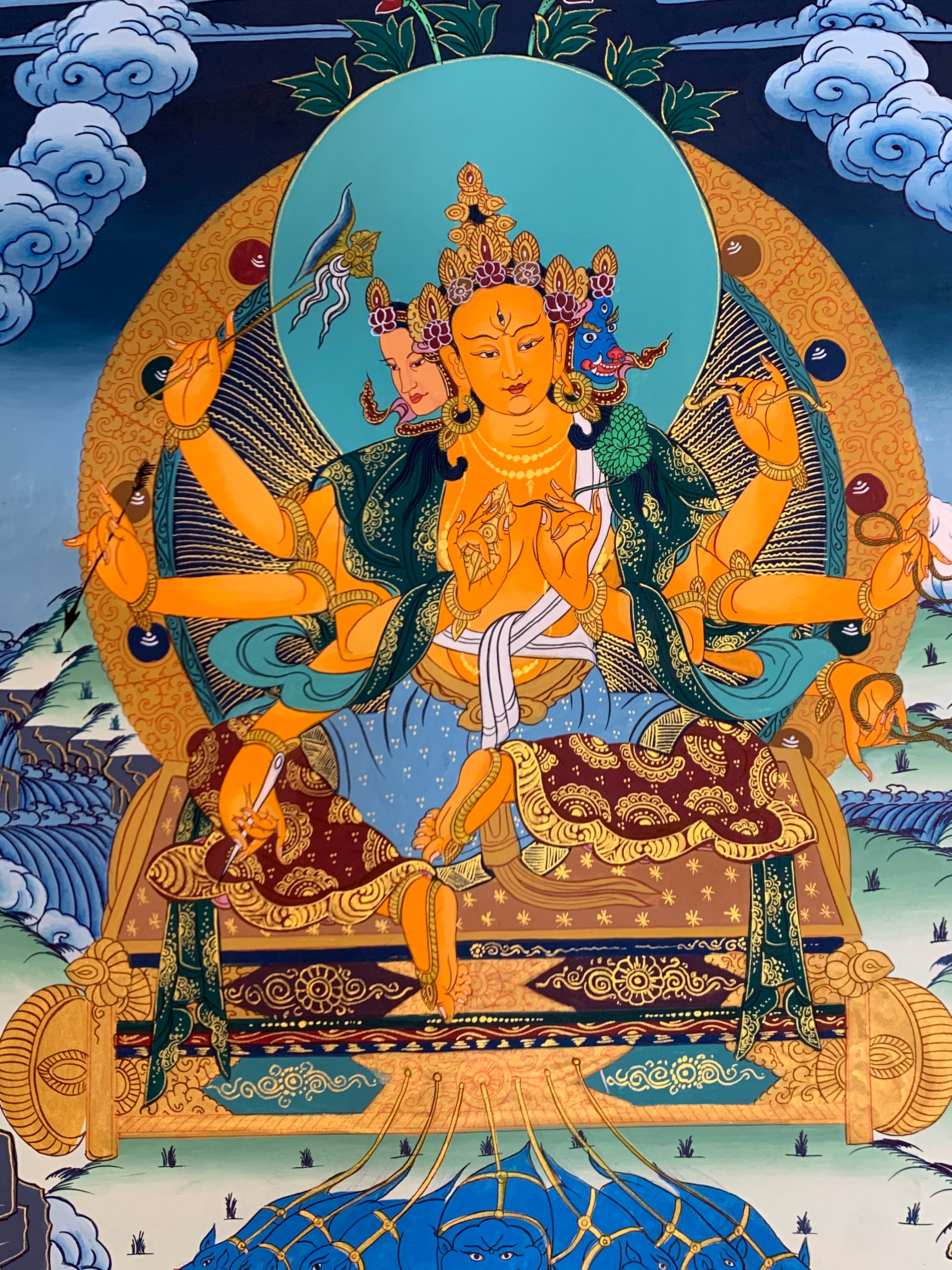 Hand painted Marichi thangka painting. Oser Chenma.
