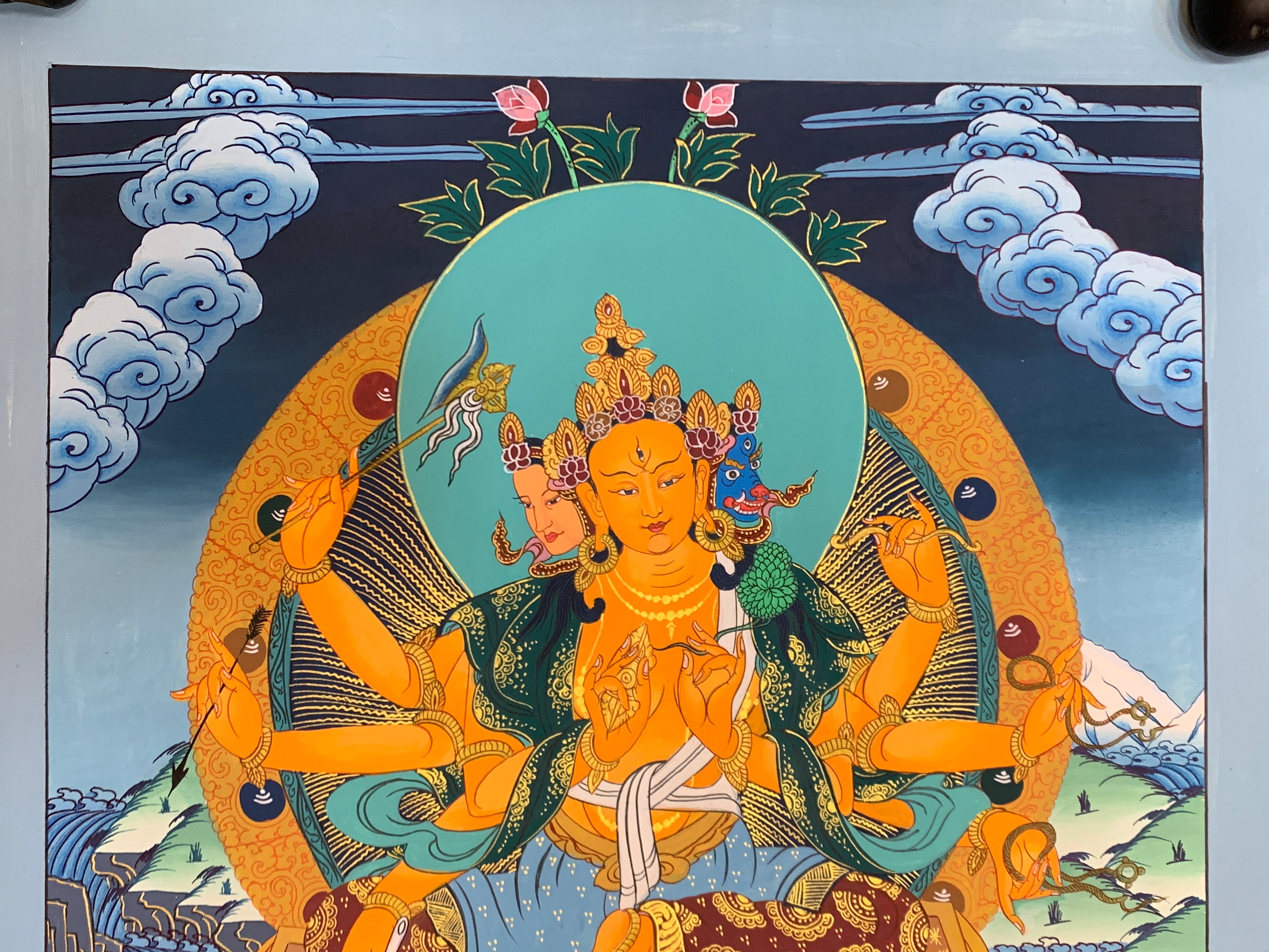 Hand painted Marichi thangka painting. Oser Chenma.