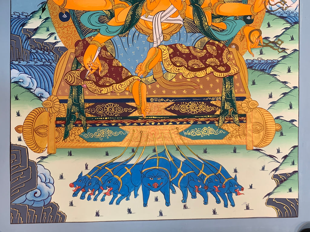 Hand painted Marichi thangka painting. Oser Chenma.