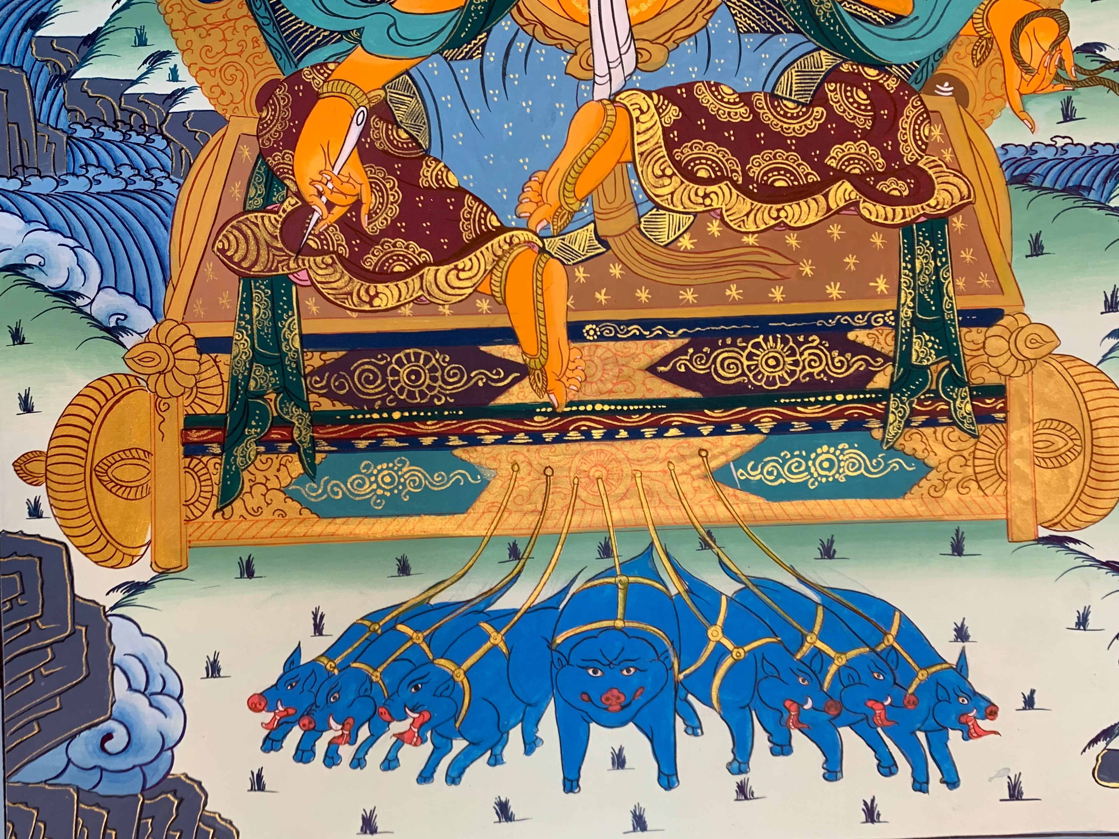 Hand painted Marichi thangka painting. Oser Chenma.