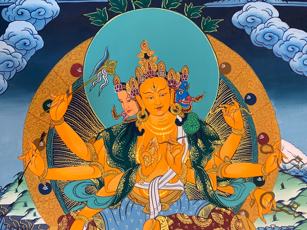 Hand painted Marichi thangka painting. Oser Chenma.