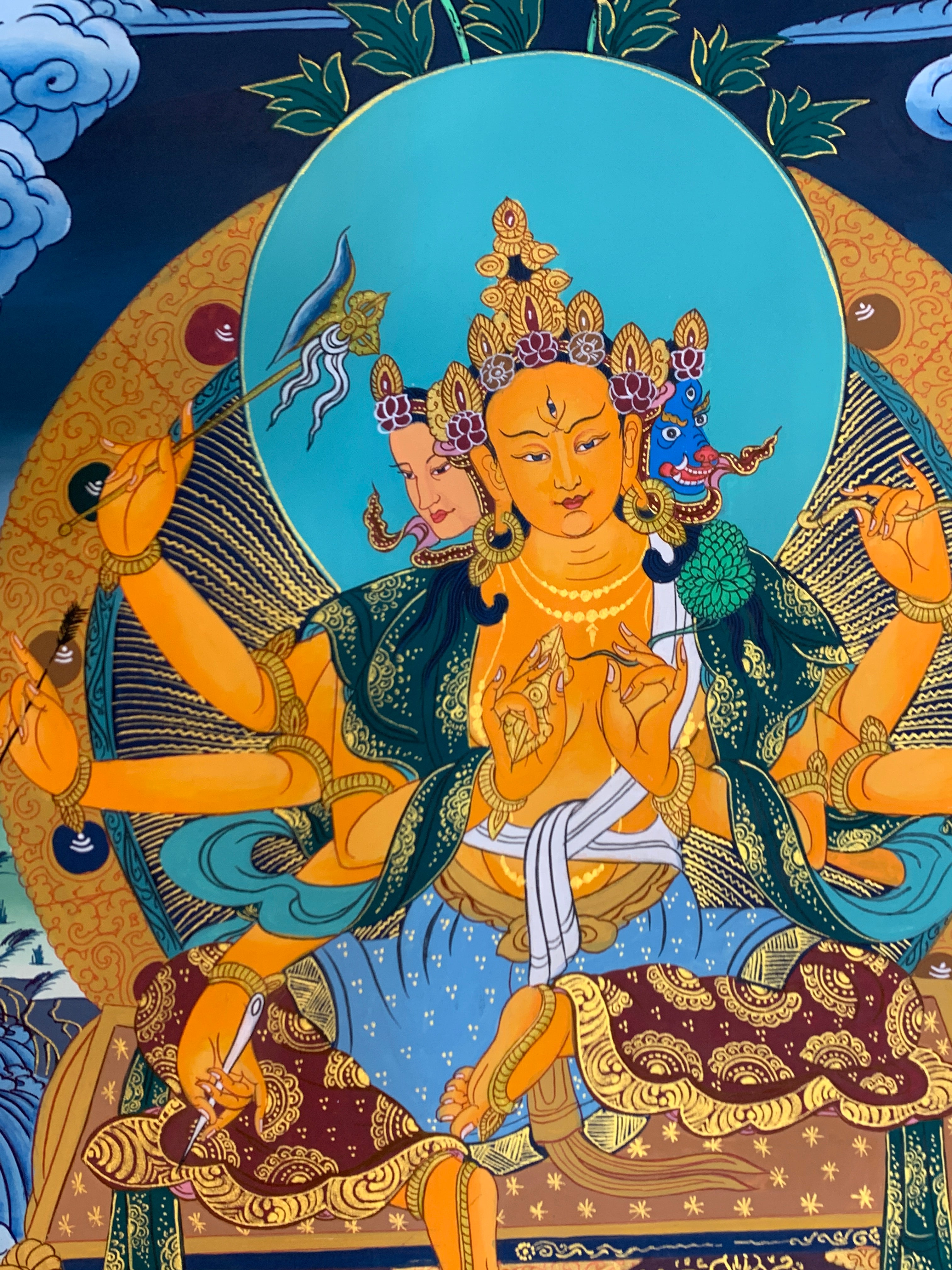 Hand painted Marichi thangka painting. Oser Chenma.