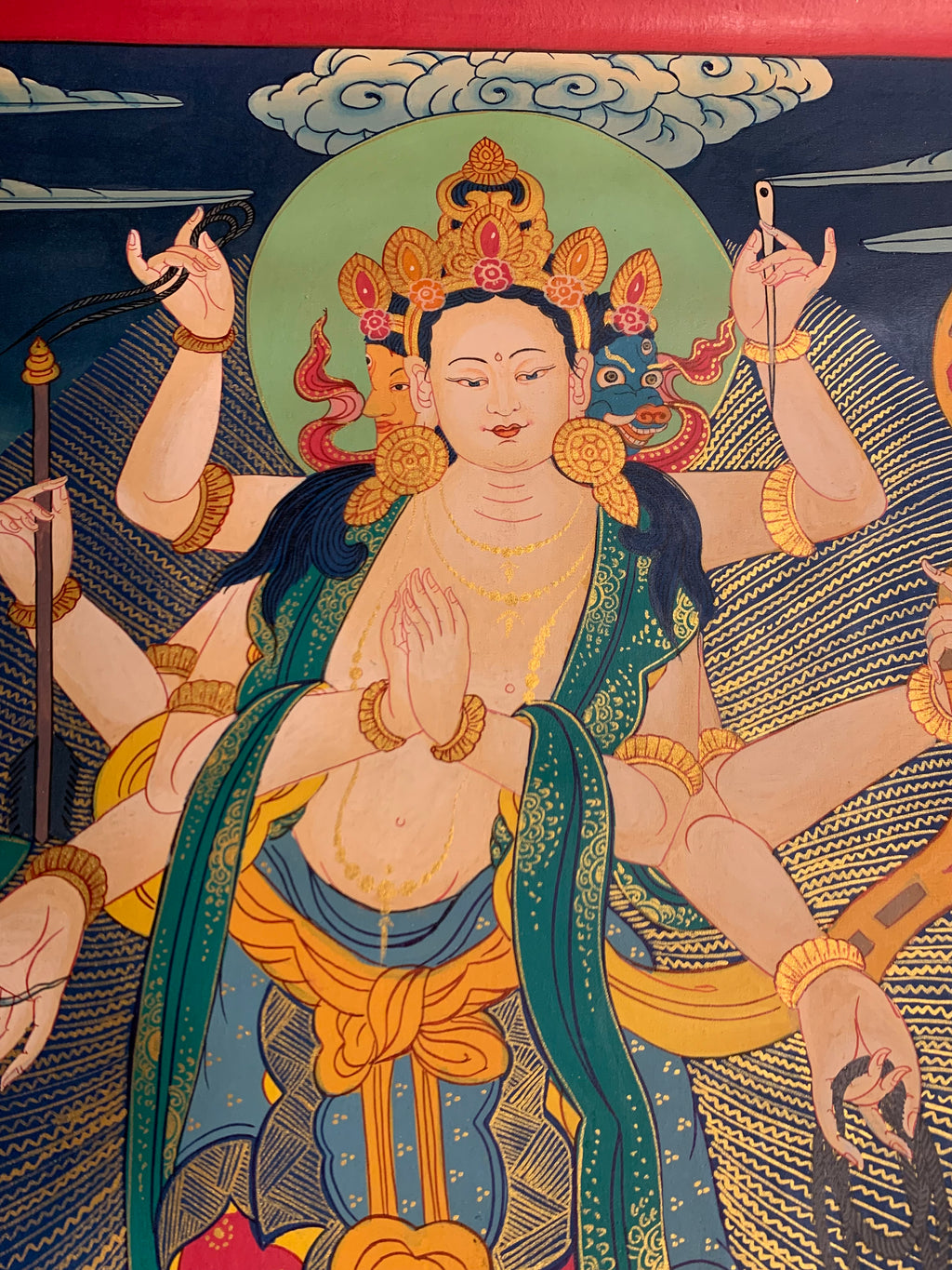 Hand painted Standing marichi thangka painting. Oser Chenma.