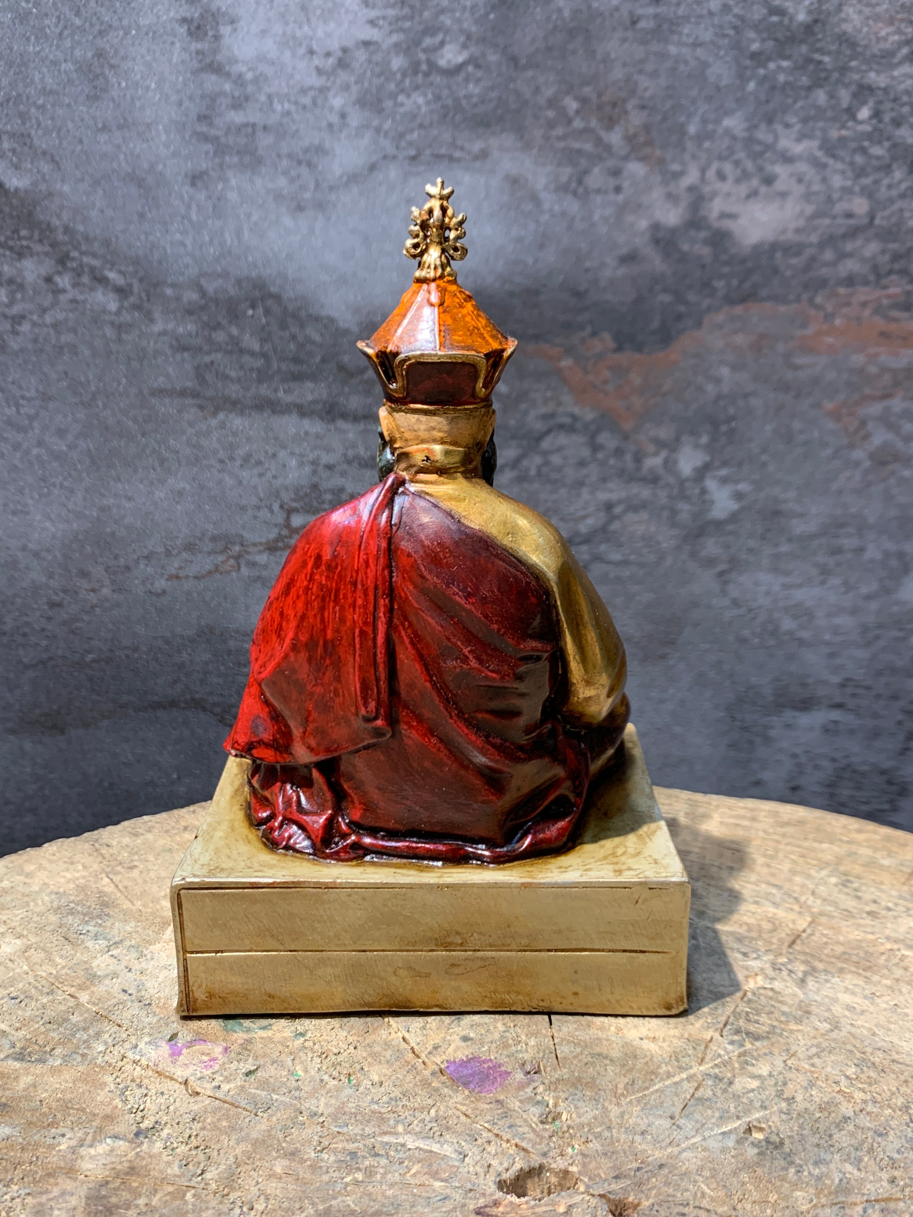 Handcrafted Antique finish CHatral sangay dorje Rinpoche statue. copper statue.